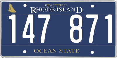 RI license plate 147871