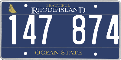RI license plate 147874