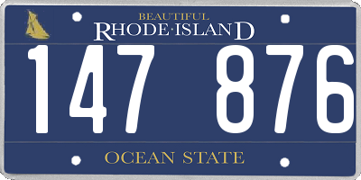 RI license plate 147876