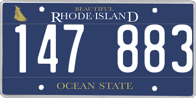 RI license plate 147883