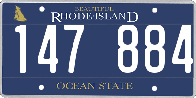 RI license plate 147884