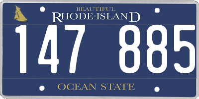RI license plate 147885