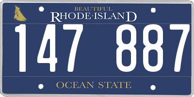 RI license plate 147887