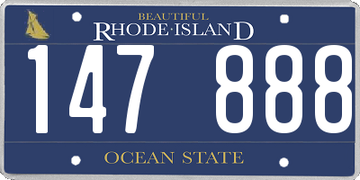 RI license plate 147888
