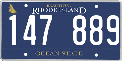 RI license plate 147889