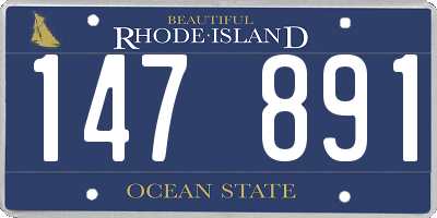 RI license plate 147891