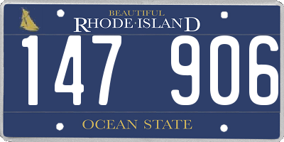 RI license plate 147906