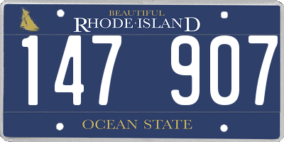 RI license plate 147907