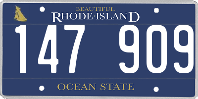 RI license plate 147909