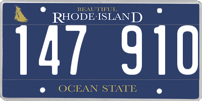 RI license plate 147910