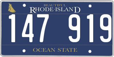 RI license plate 147919