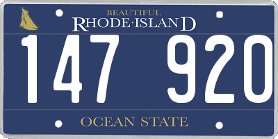 RI license plate 147920