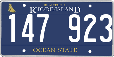 RI license plate 147923