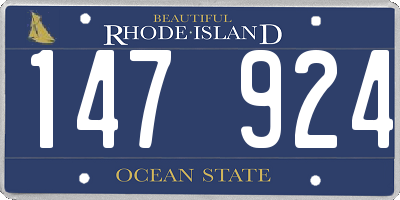 RI license plate 147924