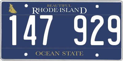 RI license plate 147929