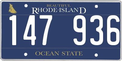 RI license plate 147936
