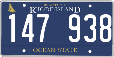 RI license plate 147938