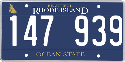 RI license plate 147939