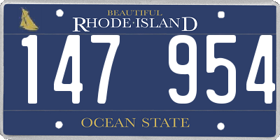 RI license plate 147954