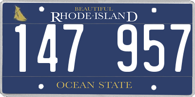 RI license plate 147957