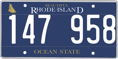 RI license plate 147958