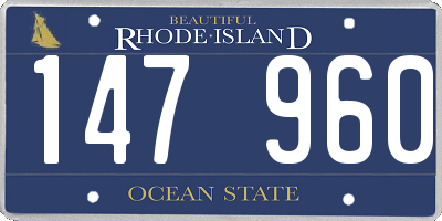 RI license plate 147960