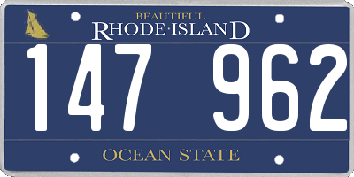 RI license plate 147962