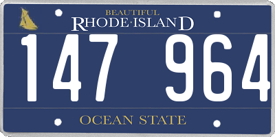 RI license plate 147964