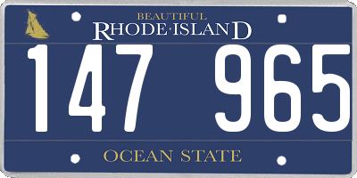 RI license plate 147965