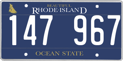 RI license plate 147967