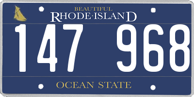 RI license plate 147968
