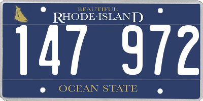 RI license plate 147972