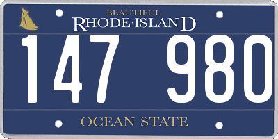 RI license plate 147980