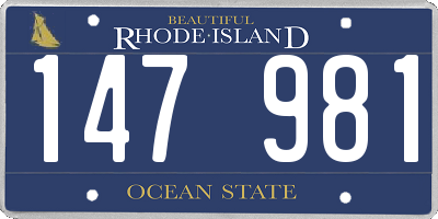 RI license plate 147981