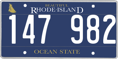 RI license plate 147982