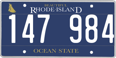 RI license plate 147984