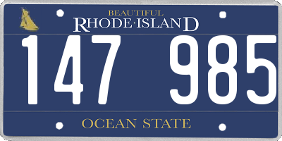 RI license plate 147985