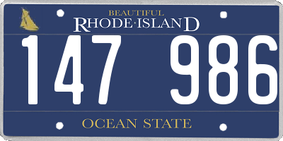 RI license plate 147986