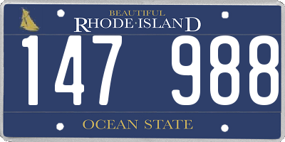 RI license plate 147988