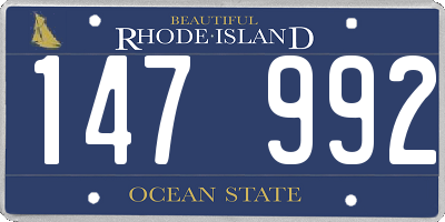 RI license plate 147992