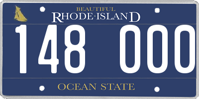 RI license plate 148000