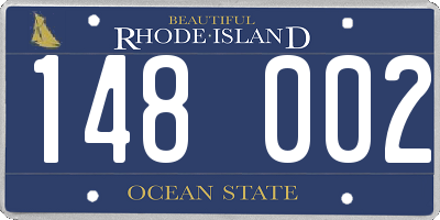 RI license plate 148002