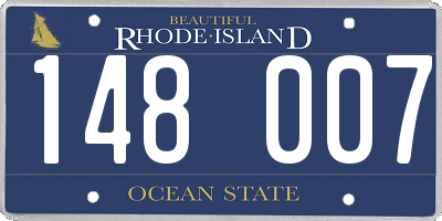 RI license plate 148007