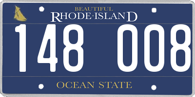 RI license plate 148008