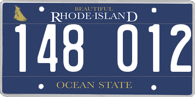 RI license plate 148012