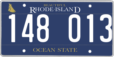 RI license plate 148013