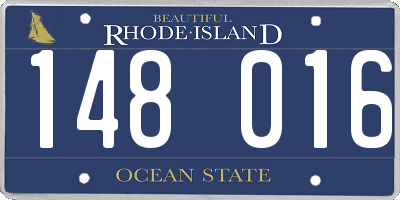 RI license plate 148016