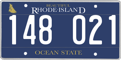 RI license plate 148021