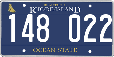 RI license plate 148022