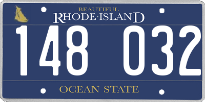 RI license plate 148032